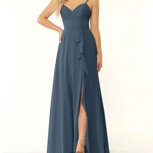 Azazie Neptune Blue Maxi Dress
